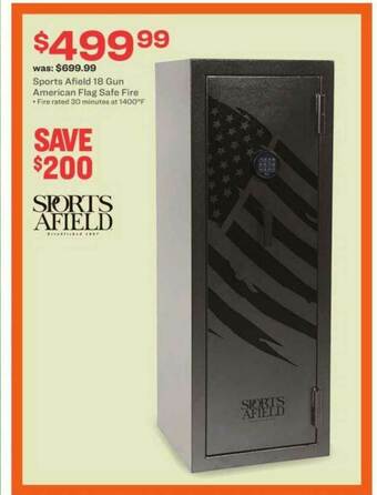 Academy Sports Afield 18 Gun American Flag Safe Fire offer