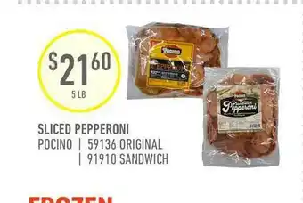 US Foods Chef's Store Sliced Pepperoni Pocino Original Or Sandwich offer