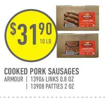 US Foods Chef's Store Cooked Pork Sausages Armour Links 0.8 Oz Or Patties 2 Oz offer