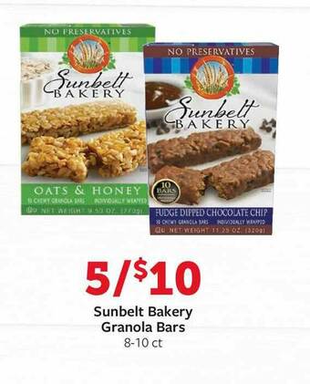 Fareway Sunbelt Bakery Granola Bars offer