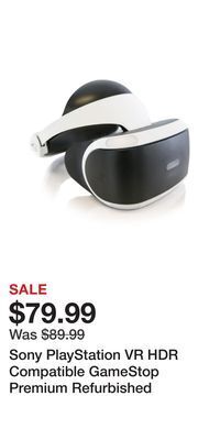 Game Stop Sony playstation vr hdr compatible gamestop premium refurbished offer