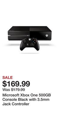 Game Stop Microsoft xbox one 500gb console black with 3.5mm jack controller offer