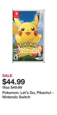 Game Stop Pokemon: let's go, pikachu! - nintendo switch offer