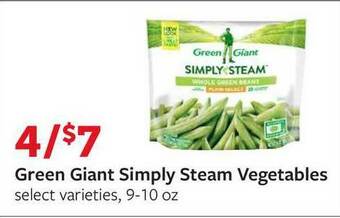 Fareway Green Giant Simply Steam Vegetables offer