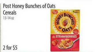 Market of Choice Post Honey Bunches Of Oats Cereals offer