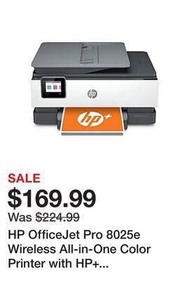 Office Depot Hp officejet pro 8025e wireless all-in-one color printer with hp+ (1k7k3a) offer