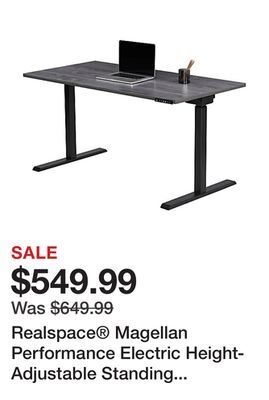 Office Depot Realspace® magellan performance electric height-adjustable standing desk, 60w, gray offer