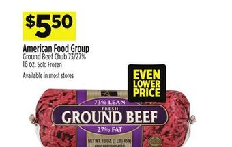 Dollar General American food group ground beef chub 73/27% offer