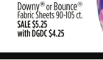 Dollar General Downy® or bounce® fabric sheets offer