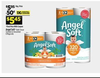 Dollar General Angel soft® bath tissue scented or unscented offer