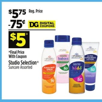 Dollar General Studio selection® suncare offer