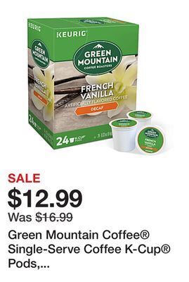 Office Depot Green mountain coffee® single-serve coffee k-cup® pods, decaffeinated, french vanilla, carton of 24 offer