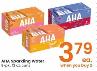 Albertsons AHA Sparkling Water 8-pk., 12 oz. cans offer