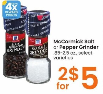 Albertsons McCormick Salt or Pepper Grinder .85-2.5 oz., select varieties offer