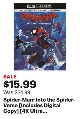 Best Buy Spider-man: into the spider-verse [includes digital copy] [4k ultra hd blu-ray/blu-ray] [2018] offer