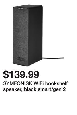 Ikea Symfonisk wifi bookshelf speaker, black smart/gen 2 offer