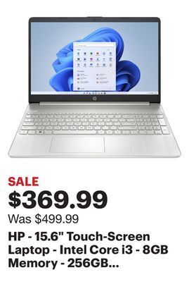 Best Buy Hp - 15.6 touch-screen laptop - intel core i3 - 8gb memory - 256gb ssd - natural silver offer