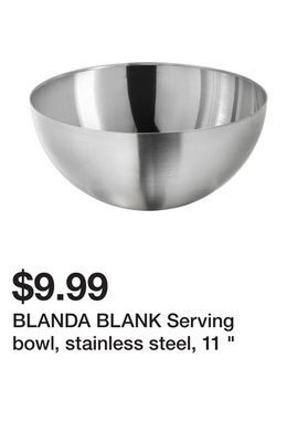 Ikea Blanda blank serving bowl, stainless steel, 11 offer