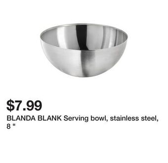 Ikea Blanda blank serving bowl, stainless steel, 8 offer