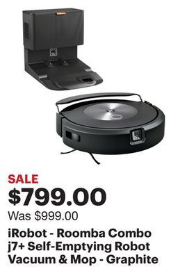 Best Buy Irobot - roomba combo j7+ self-emptying robot vacuum & mop - graphite offer