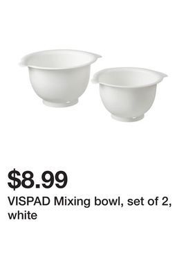 Ikea Vispad mixing bowl, set of 2, white offer