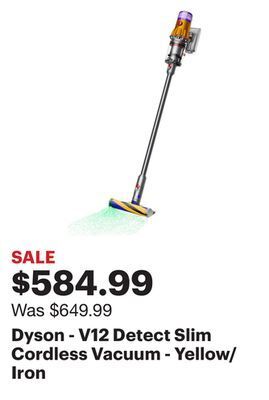 Best Buy Dyson - v12 detect slim cordless vacuum - yellow/iron offer