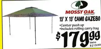 Ollie's Mossy oak® 13' x 13' camo gazebo offer