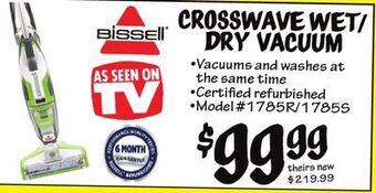 Ollie's Bissell crosswave wet/ dry vacuum offer