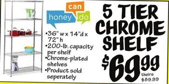 Ollie's 5 tier chrome shelf offer