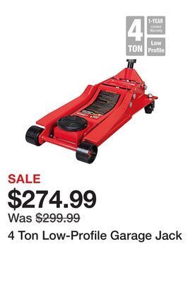 Tractor Supply Company 4 ton low-profile garage jack offer