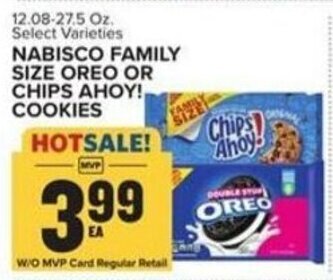 Food Lion 12.08-27.5 Oz. Select Varieties NABISCO FAMILY SIZE OREO OR CHIPS AHOY! COOKIES offer
