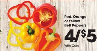 Kroger Red, orange or yellow bell peppers offer