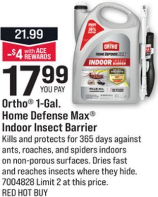 Ace Hardware Ortho® 1-gal. home defense max® indoor insect barrier offer