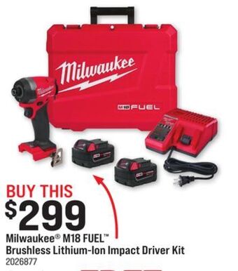 Ace Hardware Milwaukee® m18 fuel™ brushless lithium-ion impact driver kit offer