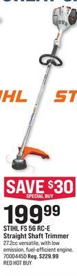 Ace Hardware Stihl fs 56 rc-e straight shaft trimmer offer