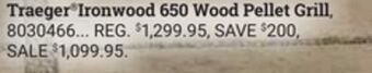 Ace Hardware Traeger® ironwood 650 wood pellet grill offer