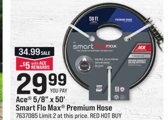 Ace Hardware Ace® 5/8 x 50' smart flo max® premium hose offer