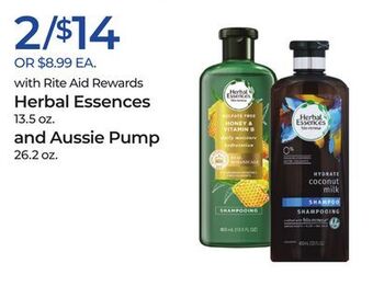 Rite Aid Herbal essences and aussie pump offer