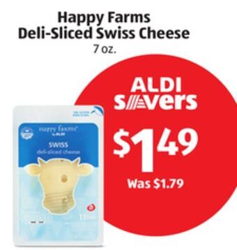 Aldi Happy farms deli-sliced swiss cheese offer
