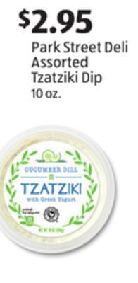 Aldi Park street deli assorted tzatziki dip offer