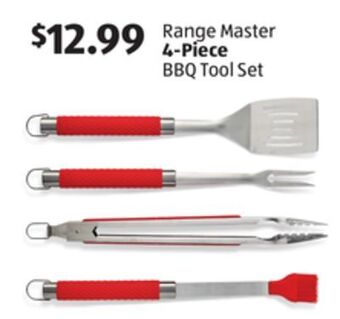 Aldi Range master 4-piece bbq tool set offer