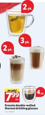Lidl Ernesto double-walled thermal drinking glasses offer