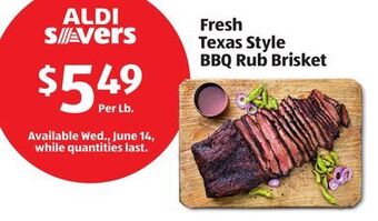 Aldi Fresh texas style bbq rub brisket offer