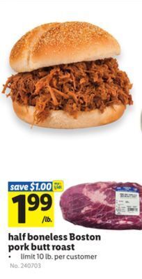 Lidl Half boneless boston pork butt roast offer