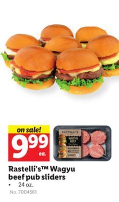 Lidl Rastelli's™ wagyu beef pub sliders offer