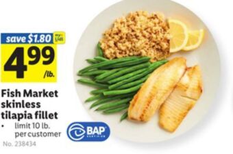 Lidl Fish market skinless tilapia fillet offer