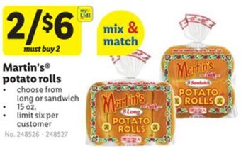 Lidl Martin's® potato rolls offer