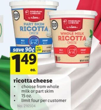 Lidl Ricotta cheese offer