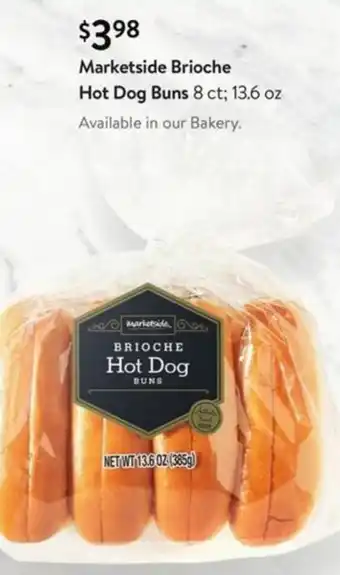 Walmart Marketside Brioche Hot Dogs Buns 13.6 oz offer