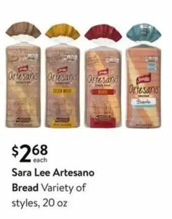Walmart Sara Lee Artesano Bread 20 oz offer